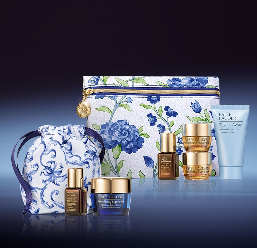 4 Minis + Cosmetiquera en compras de $3,100.* Mini Rutina de Noche comprando Advanced Night Repair.**